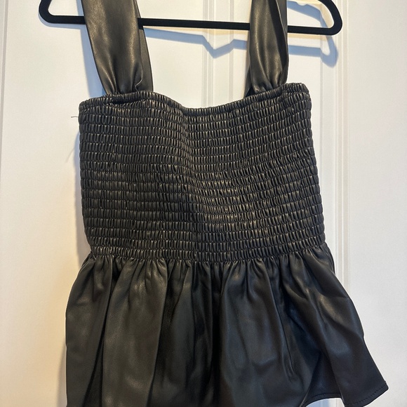 NWOT Staud faux leather peplum top - size small - Picture 1 of 4